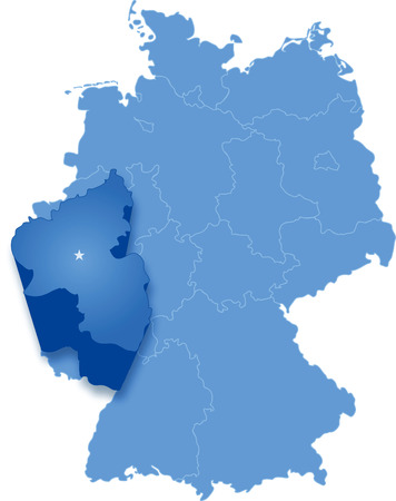 Political map of Germany with all states where Rhineland-Palatinate is pulled outのイラスト素材