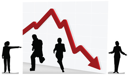 Vector Illustration of red arrow downwardsのイラスト素材