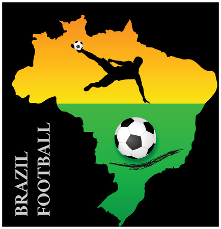 EPS 10 vector of poster of brazil map flag soccer footballのイラスト素材