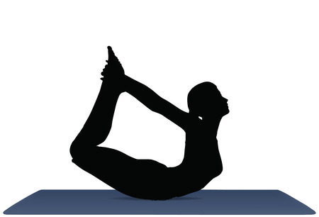 EPS 10 vector illustration of Yoga positions in Bow Poseのイラスト素材