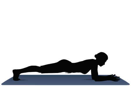 EPS 10 vector illustration of Yoga positions in Dolphin Plank Poseのイラスト素材