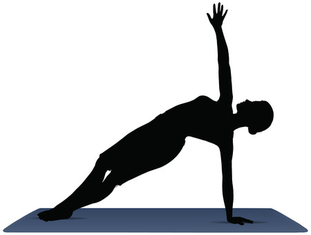 EPS 10 vector illustration of Yoga positions in Side Balance のイラスト素材