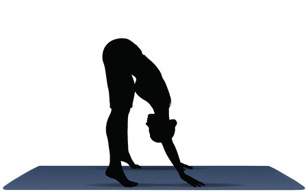 Illustration of Yoga pose on a yoga matのイラスト素材