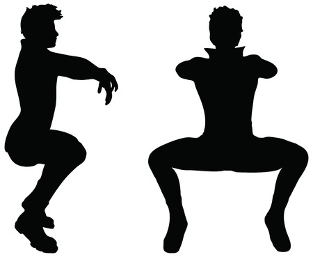 EPS 10 Vector of man silhouette in Sitting position on white backgroundのイラスト素材