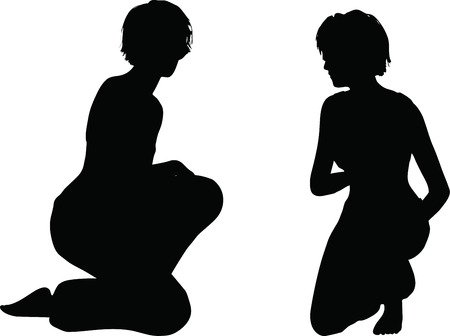 EPS 10 Vector Illustration of dancer woman silhouetteのイラスト素材