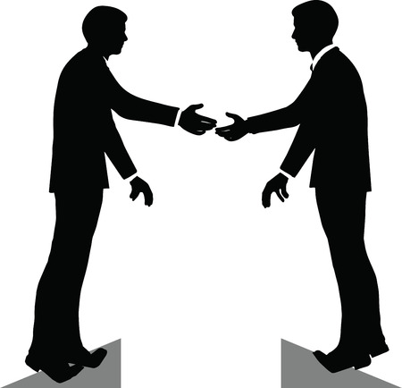 EPS 10 Vector illustration of business handshake silhouetteのイラスト素材