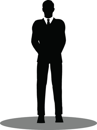 EPS 10 Vector illustration of business standing silhouetteのイラスト素材
