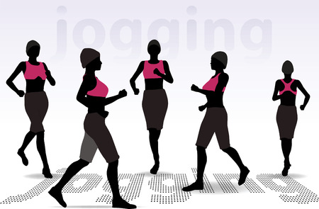 Illustration of Active Jogging Girl or Womanのイラスト素材