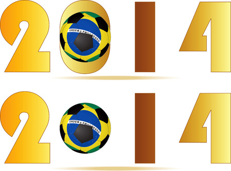 illustration of 2014 Brazil soccer ballのイラスト素材