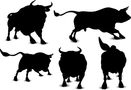 Vector illustration of Bull Silhouetteのイラスト素材