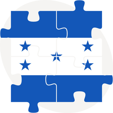 Vector illustration of Honduras Flag in puzzle isolated on white backgroundのイラスト素材