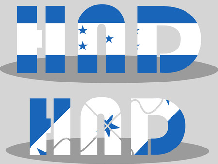 Vector illustration of Honduras Flag in puzzle isolated on white backgroundのイラスト素材