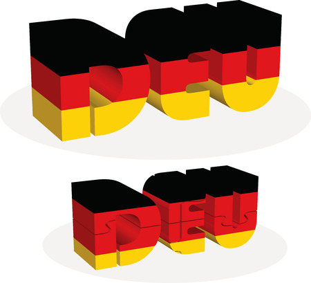 Vector illustration of German Flag in puzzle isolated on white backgroundのイラスト素材