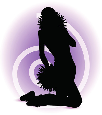  funky cheerleader silhouetteのイラスト素材