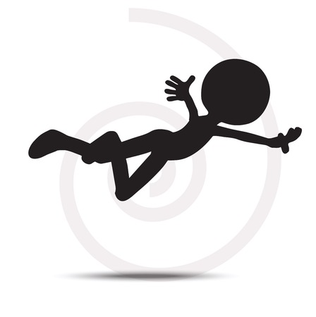 3d man flying with hands openのイラスト素材