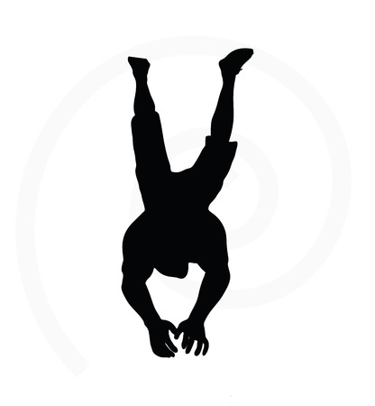man silhouette isolated on white background  -  in hanging poseの写真素材