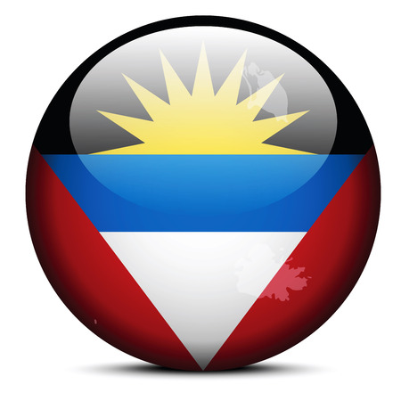 Map on flag button of Antigua and Barbudaのイラスト素材