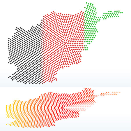 Vector Image - Map of Afghanistan with with Dot Patternのイラスト素材