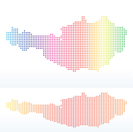 Vector Image -  Map of Republic of Austria with with Dot Patternのイラスト素材