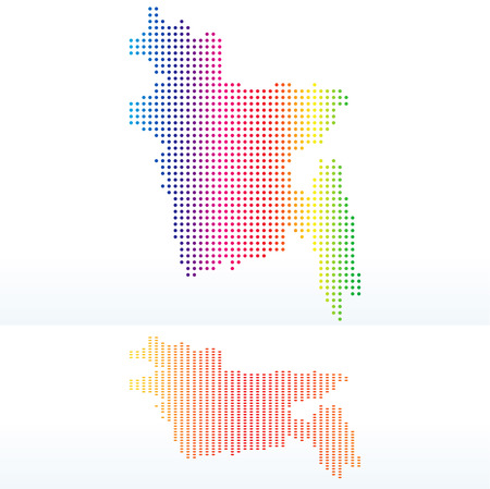 Vector Image -  Map of People's Republic of Bangladesh with with Dot Patternのイラスト素材