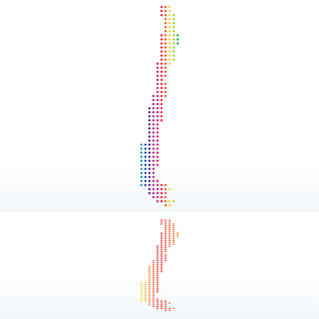 Vector Image -  Map of Republic of Chile with with Dot Patternのイラスト素材