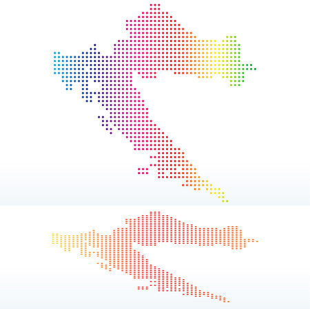 Vector Image -  Map of Republic of Croatia with with Dot Patternのイラスト素材