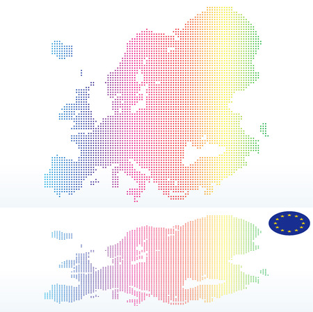 Vector Image -  Map of Continent of Europe with with Dot Patternのイラスト素材