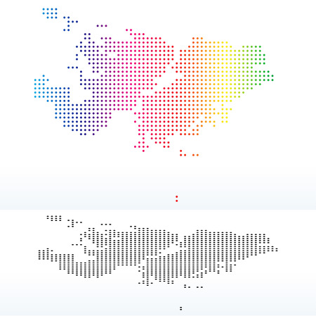 Vector Image - Map of Falkland Islands (Islas Malvinas) with Dot Patternのイラスト素材