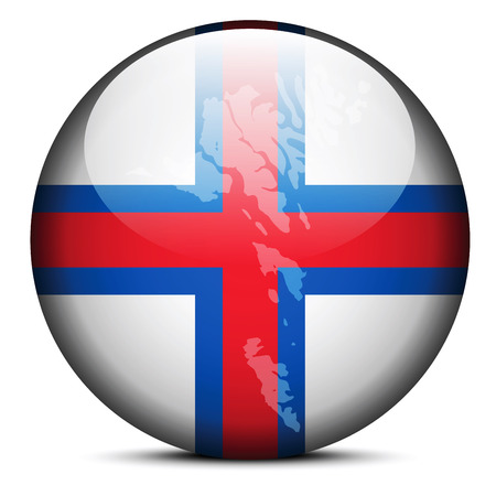 Vector Image - Map on flag button of Faroe Islandsのイラスト素材
