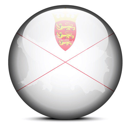 Vector Image - Map on flag button of Bailiwick of Jersey, British Crown dependencyのイラスト素材