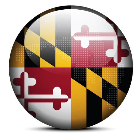 Vector Image - Map with Dot Pattern on flag button of USA Maryland Stateのイラスト素材