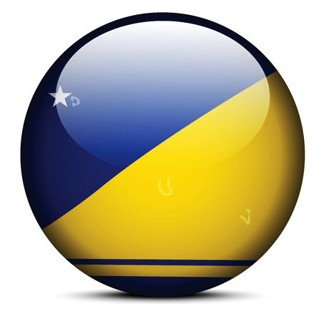 Vector Image -  Map on flag button of Tokelauのイラスト素材