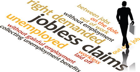 illustration in word clouds of the word Jobless Claims isolated on white backgroundのイラスト素材
