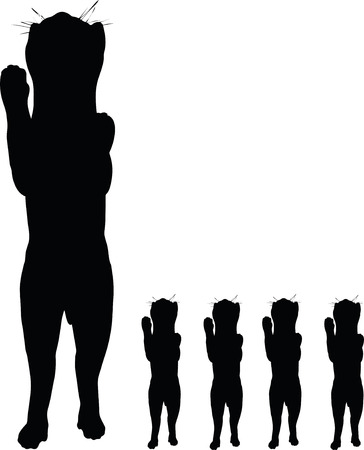 Vector Image - cat silhouette isolated on white backgroundのイラスト素材