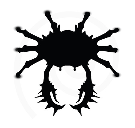 Vector Image - crab silhouette isolated on white backgroundのイラスト素材