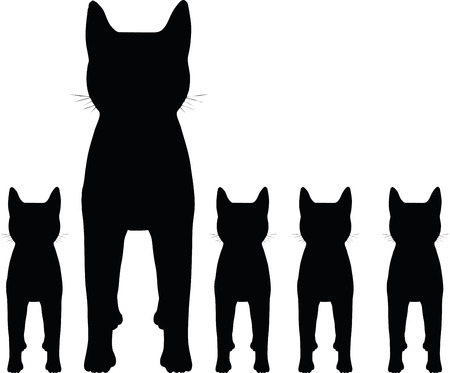 Vector Image - cat silhouette isolated on white backgroundのイラスト素材