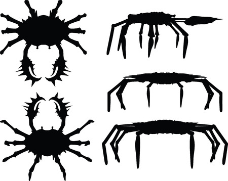 Vector Image - crab silhouette isolated on white backgroundのイラスト素材