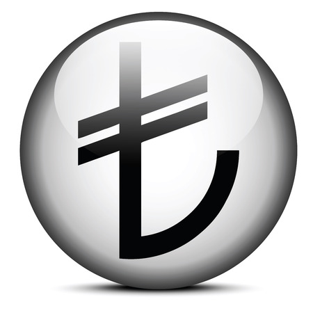 ISTANBUL, TURKEY - JULY 08, 2015: Turkish lira sign. The Turkish lira sign is the currency symbol used for the Turkish lira.のイラスト素材