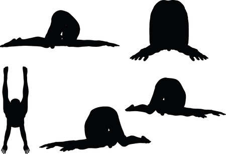 Vector Image - Yoga pose isolated on white backgroundのイラスト素材