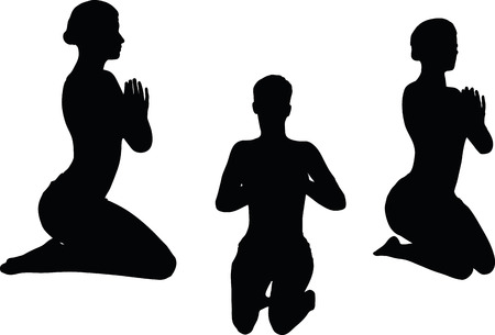 Vector Image - Yoga pose isolated on white backgroundのイラスト素材