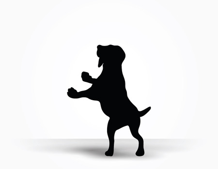 Vector Image - dog silhouette in default pose isolated on white backgroundのイラスト素材