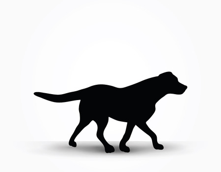 Vector Image - dog silhouette in default pose isolated on white backgroundのイラスト素材
