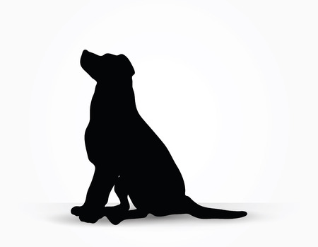 Vector Image - dog silhouette in default pose isolated on white backgroundのイラスト素材