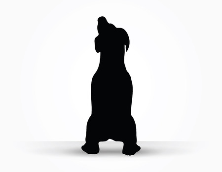Vector Image - dog silhouette in default pose isolated on white backgroundのイラスト素材