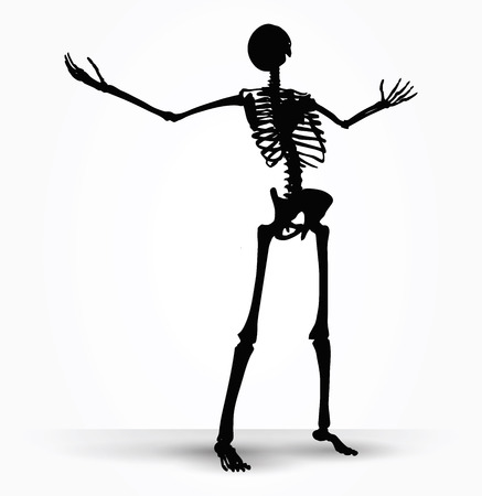 Vector Image - skeleton silhouette in power pose isolated on white backgroundのイラスト素材
