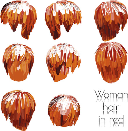 EPS 10 vector illustration of woman hair in redのイラスト素材