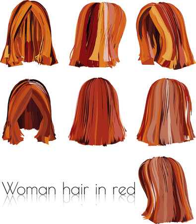 EPS 10 vector illustration of woman hair in redのイラスト素材