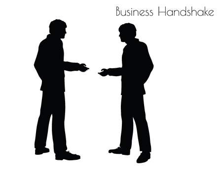 EPS 10 vector illustration of man in  Business Handshake pose on white backgroundのイラスト素材