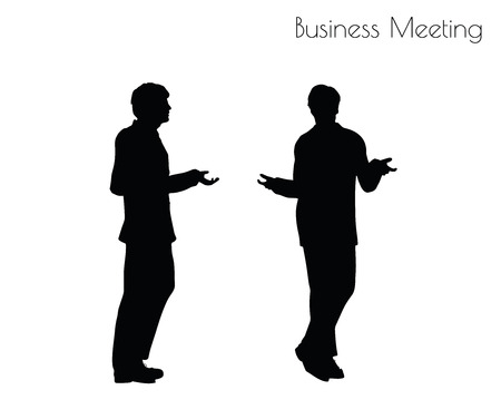 EPS 10 vector illustration of man in  Business Meeting pose on white backgroundのイラスト素材