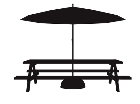 EPS 10 vector illustration of Bench silhouette on white backgroundのイラスト素材